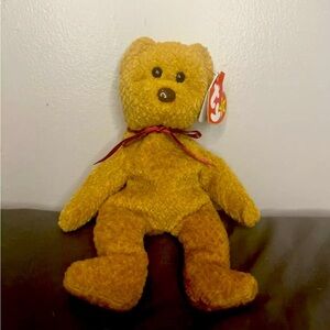 TY Beanie Baby -RARE CURLY Bear w/MANY Errors Including Deutschland 90008 On Tag